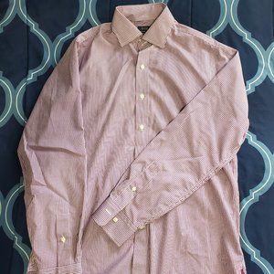 Men's Medium, Polo Ralph Lauren Long-sleeved Collard Plaid Button - Up (PURPLE)
